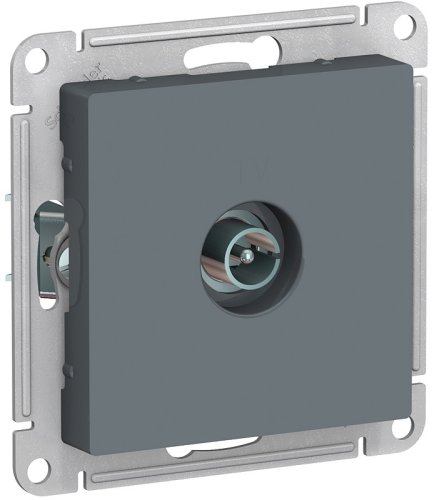 Розетка TV Коннектор без рамки Systeme Electric AtlasDesign 1-м. грифель фото Розетка TV Коннектор без рамки Systeme Electric AtlasDesign 1-м. грифель картинка